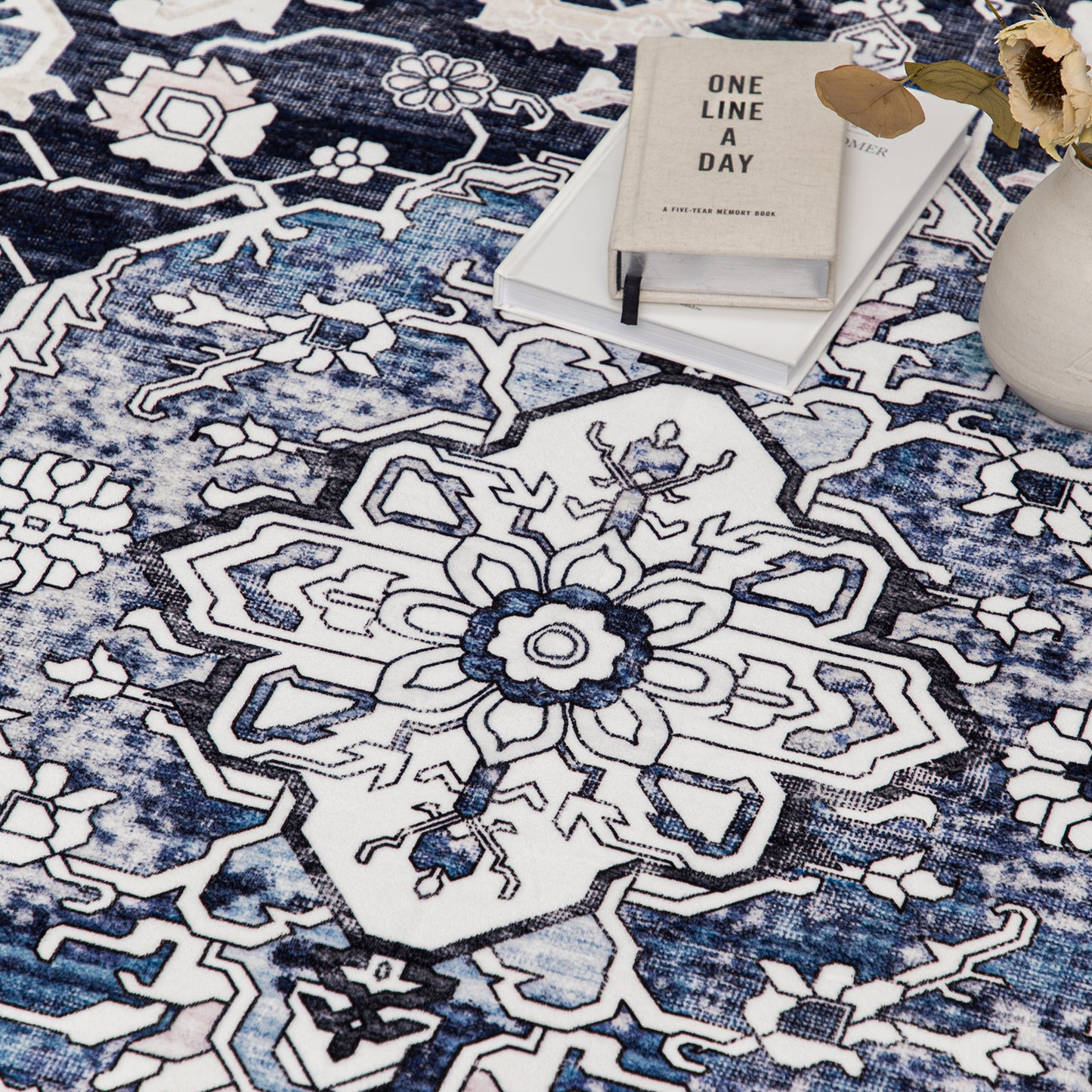 Machine Washable Rug - Vintage Midnight