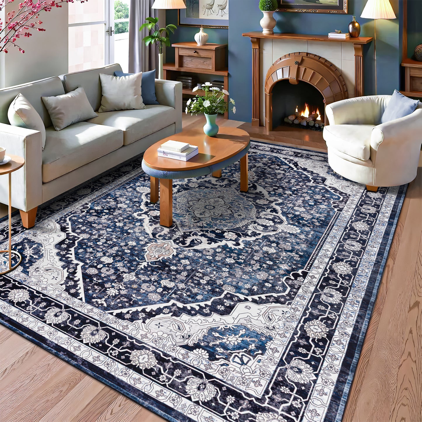 Machine Washable Rug - Vintage Midnight