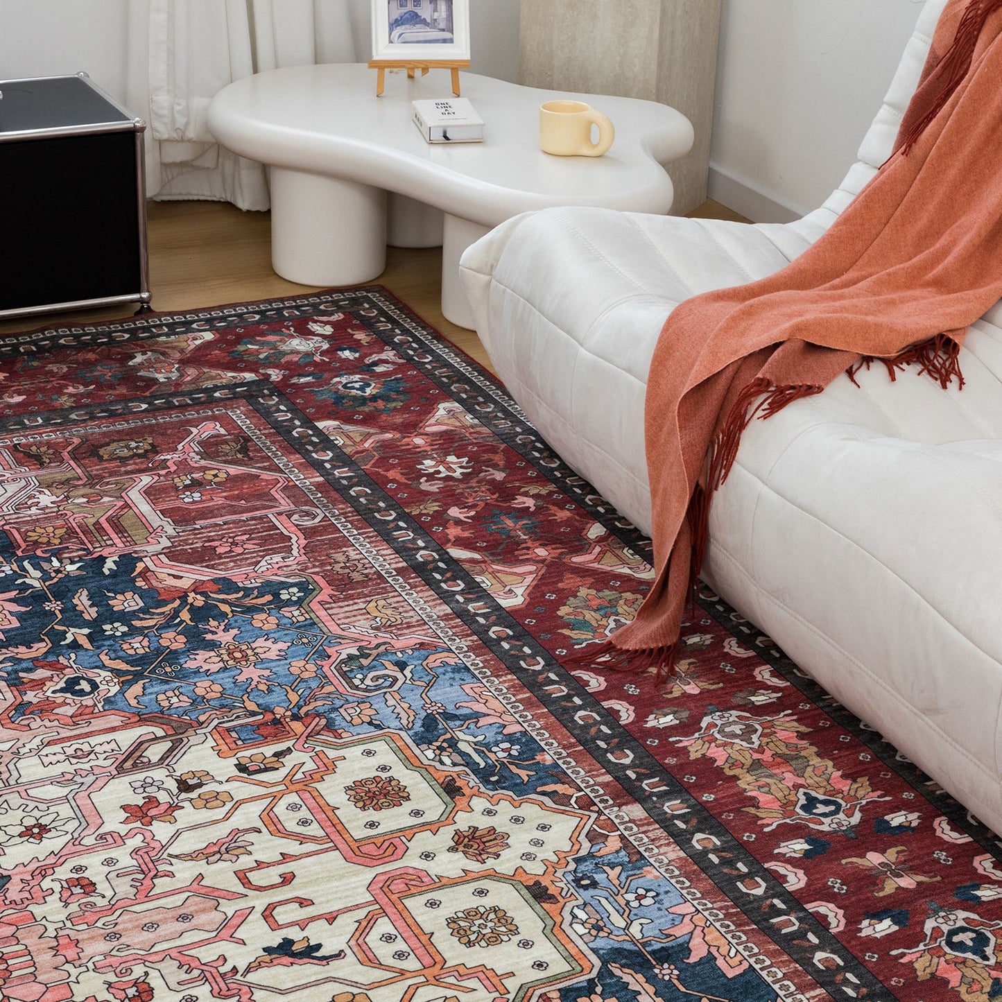 Machine Washable Rug - Vintage Red
