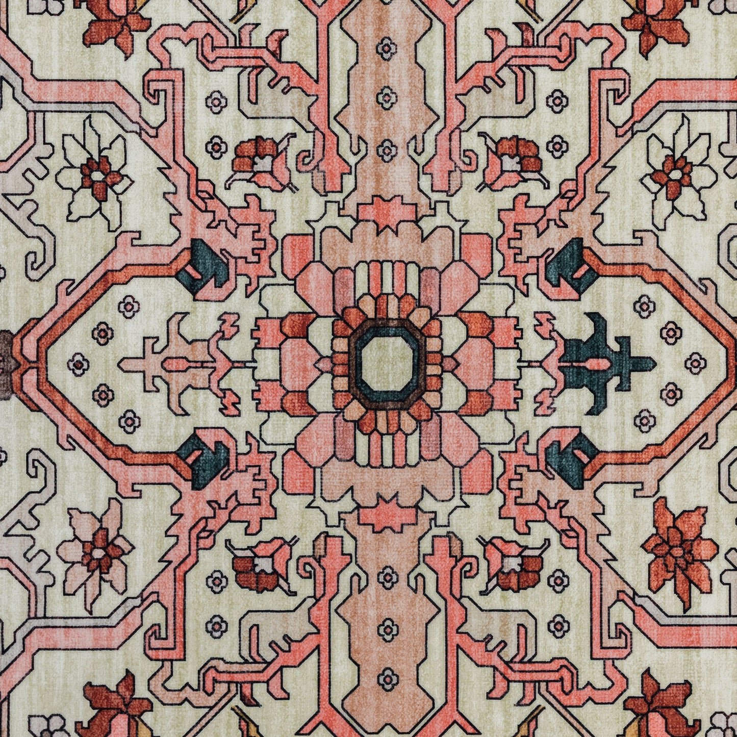 Machine Washable Rug - Vintage Red