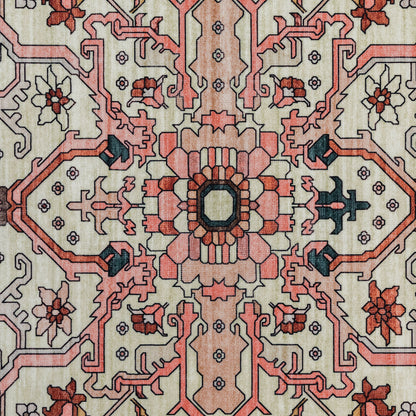 Machine Washable Rug - Vintage Red