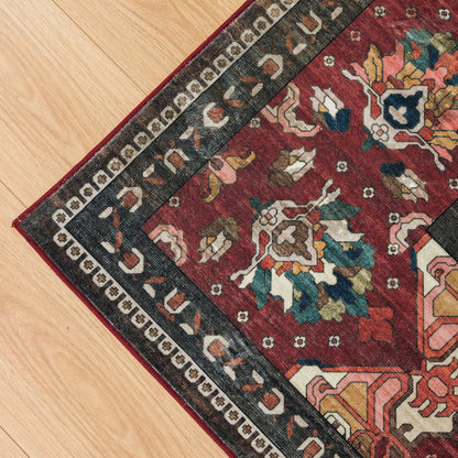 Machine Washable Rug - Vintage Red