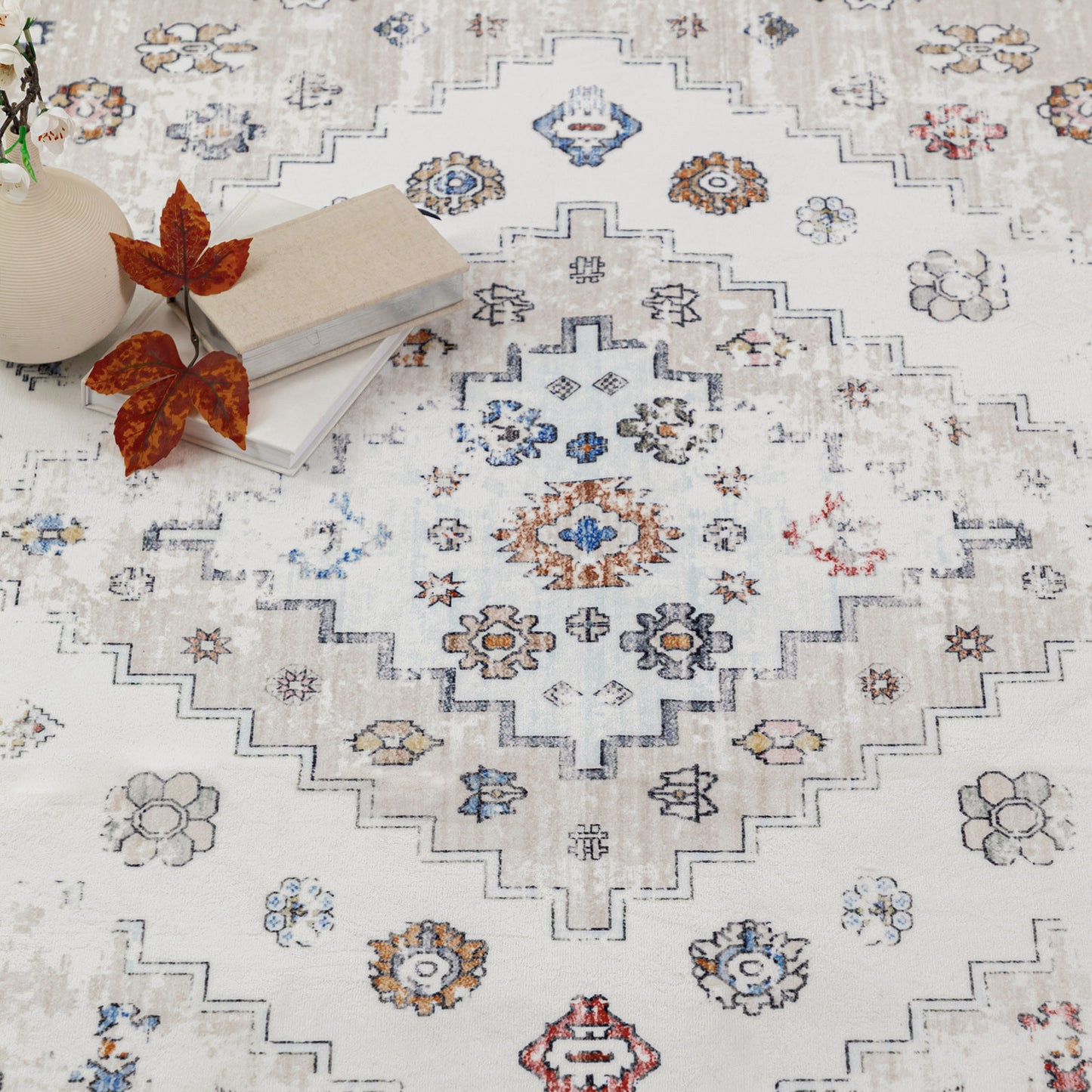 Machine Washable Rug - Faded Beige