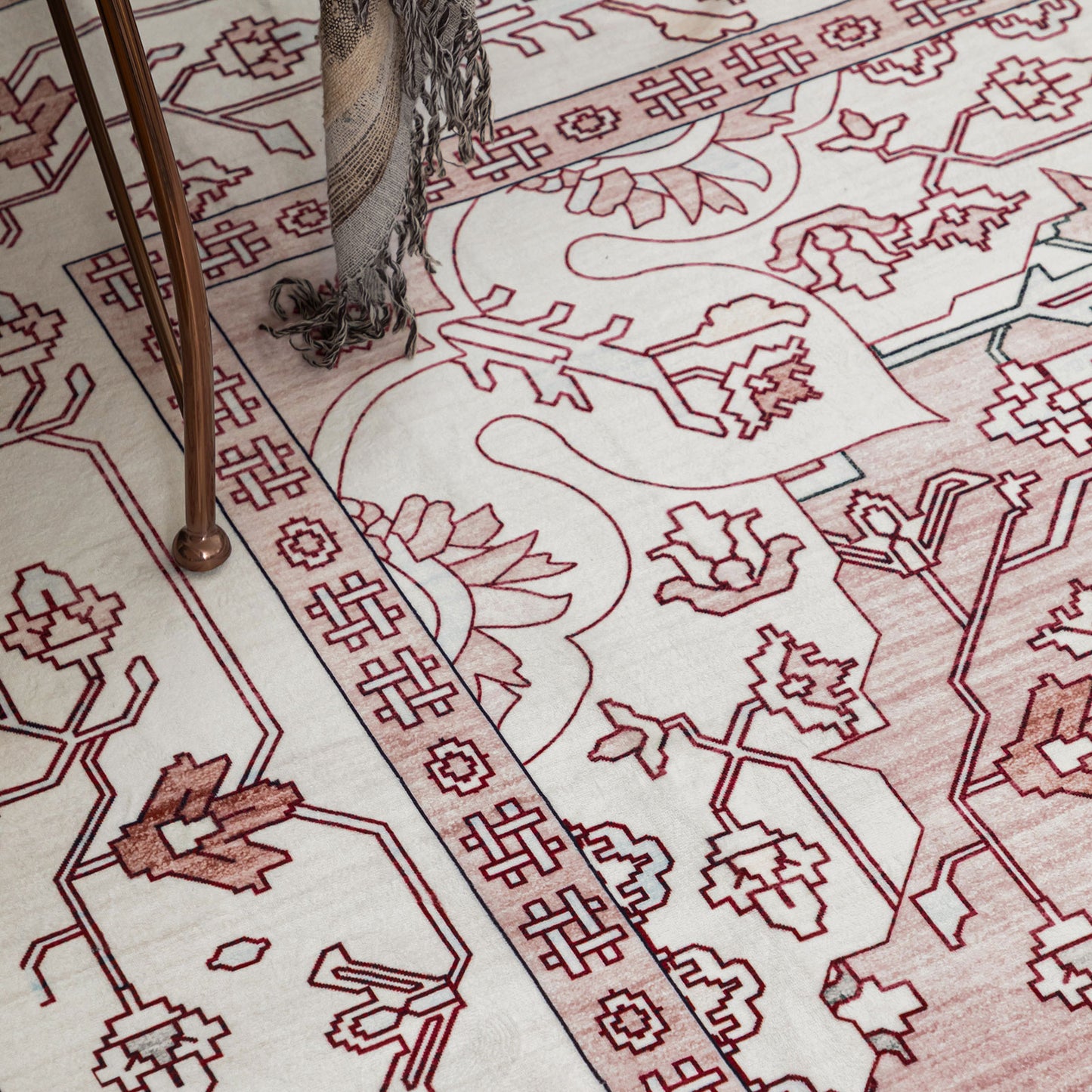 Machine Washable Rug - Blush Pink