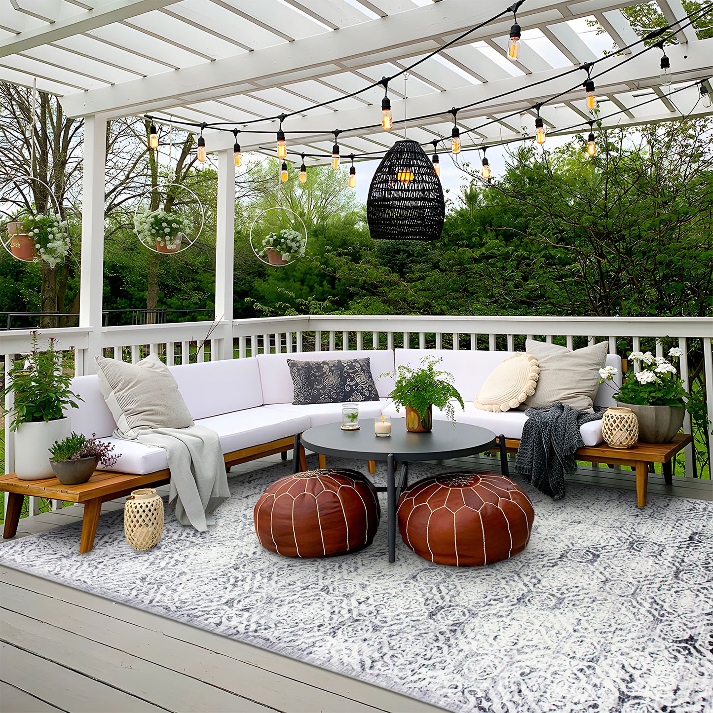 Machine Washable Rug - Distressed Soft Grey