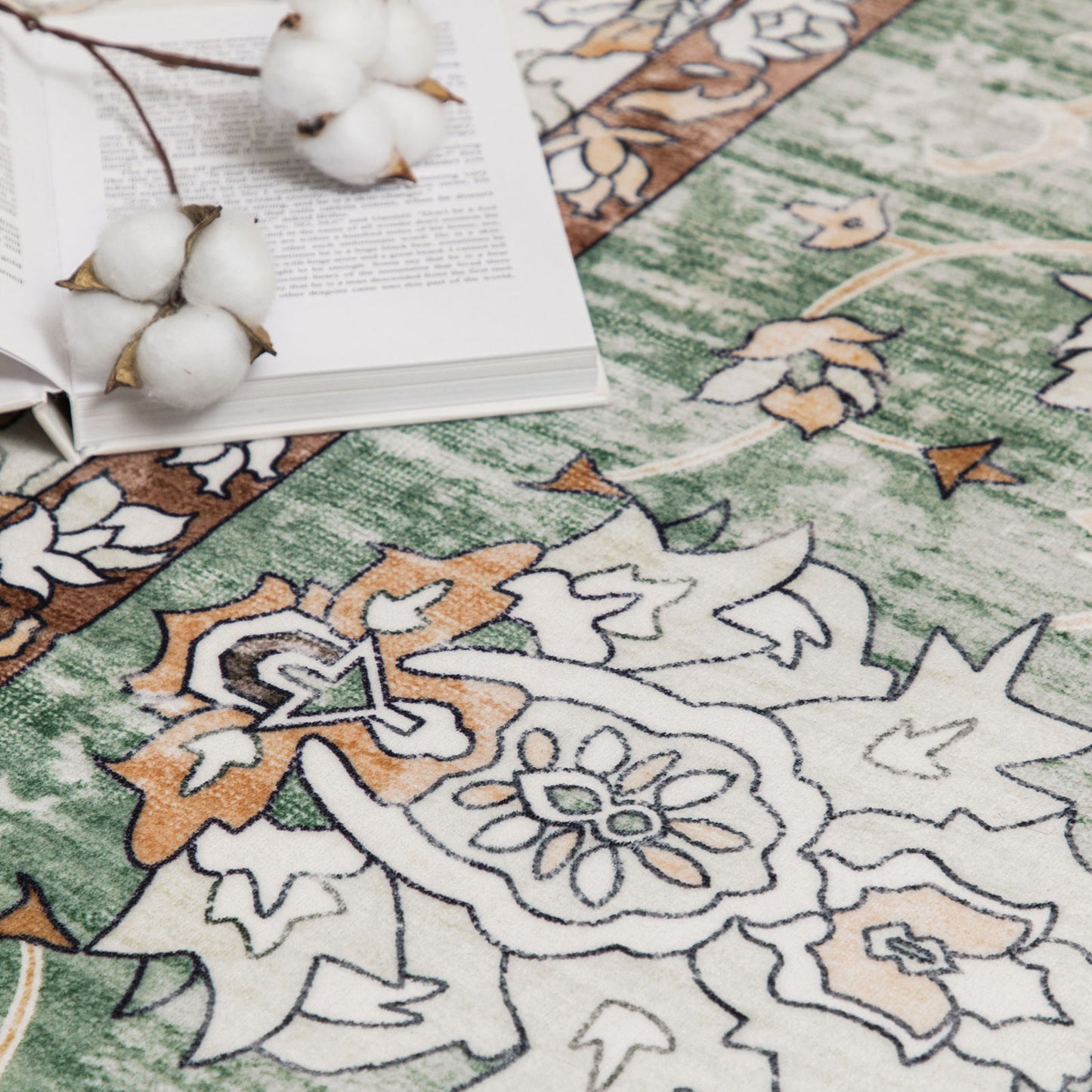 Machine Washable Rug - Sage Green