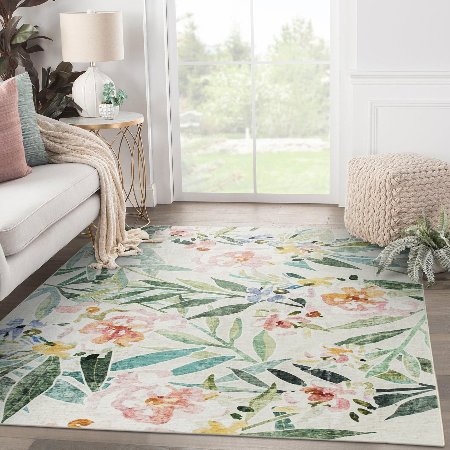 Machine Washable Rug - Spring Floral