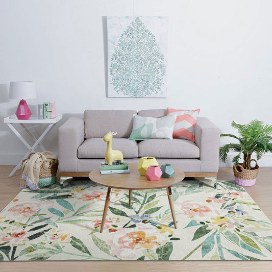 Machine Washable Rug - Spring Floral