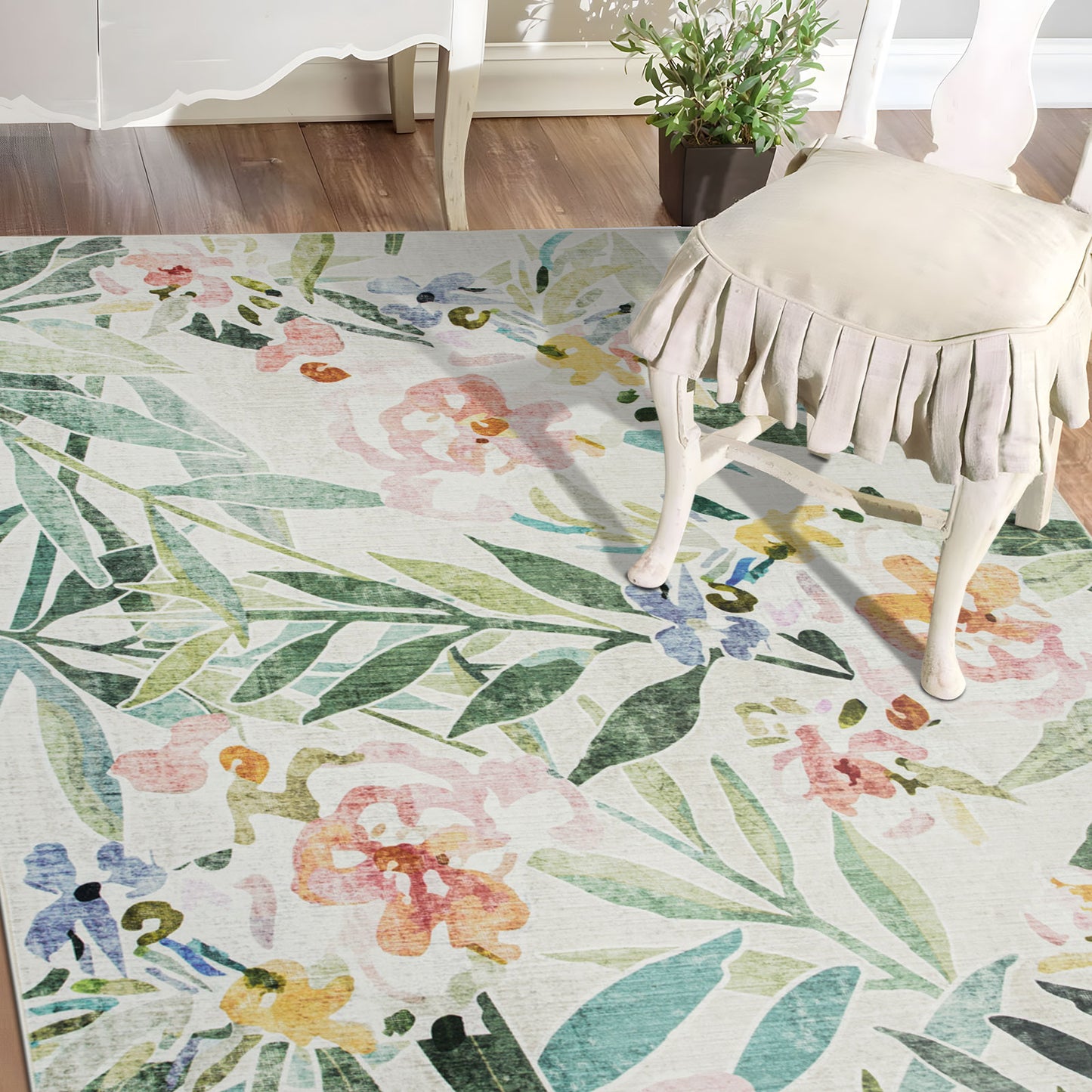 Machine Washable Rug - Spring Floral
