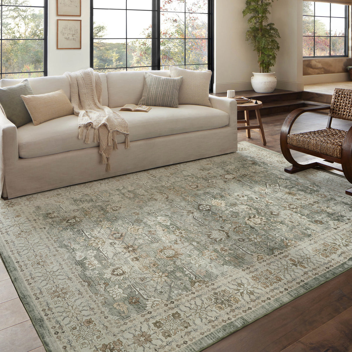 Machine Washable Rug - Vintage Sage