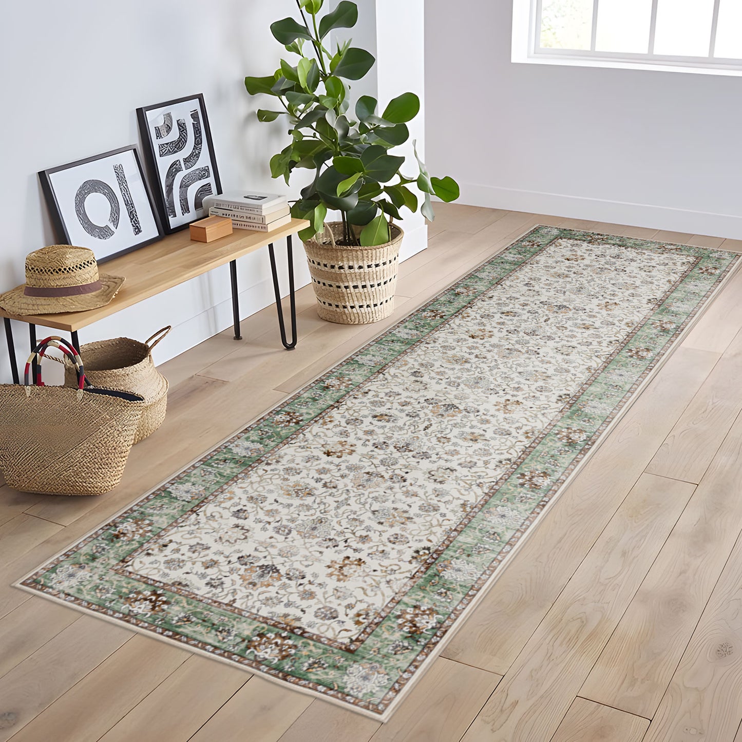 Machine Washable Rug - Sage Green