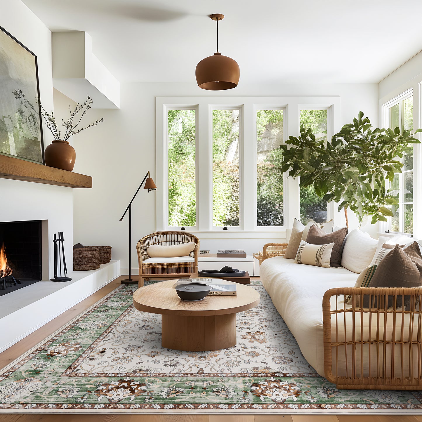 Machine Washable Rug - Sage Green