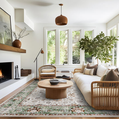 Machine Washable Rug - Sage Green