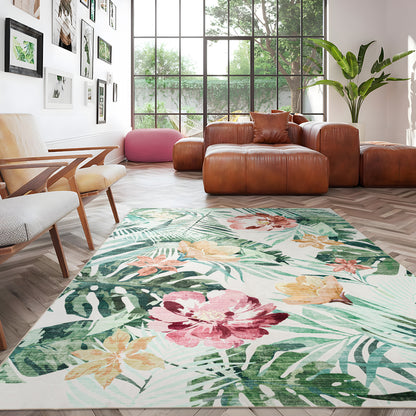 Machine Washable Rug - Hibiscus Breeze