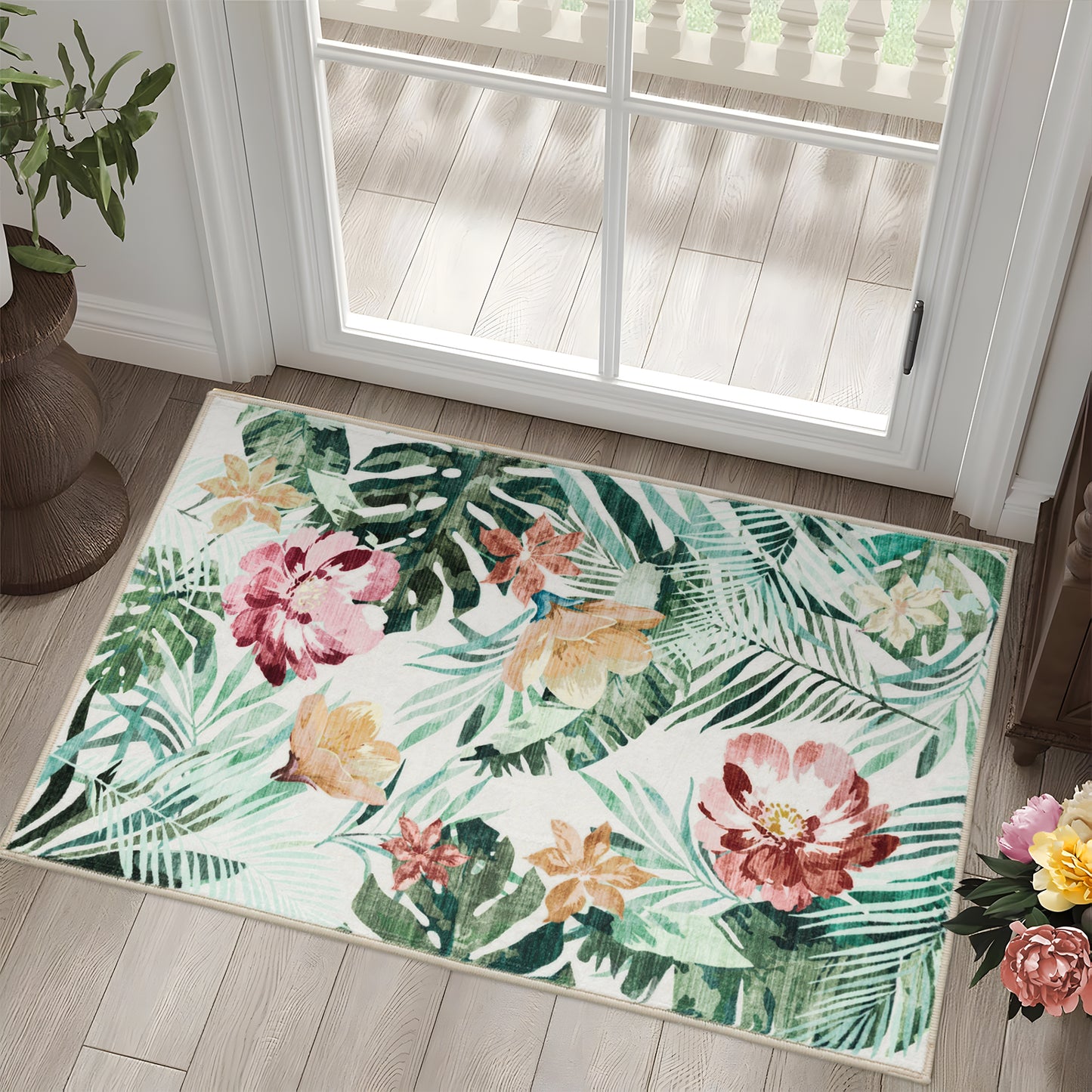 Machine Washable Rug - Hibiscus Breeze