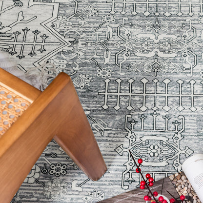 Machine Washable Rug - Soft Grey