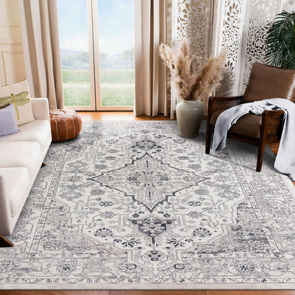 Machine Washable Rug - Hertiage Grey