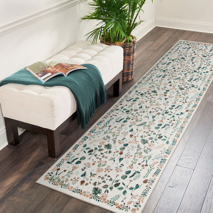 Machine Washable Rug - Ivory Flora