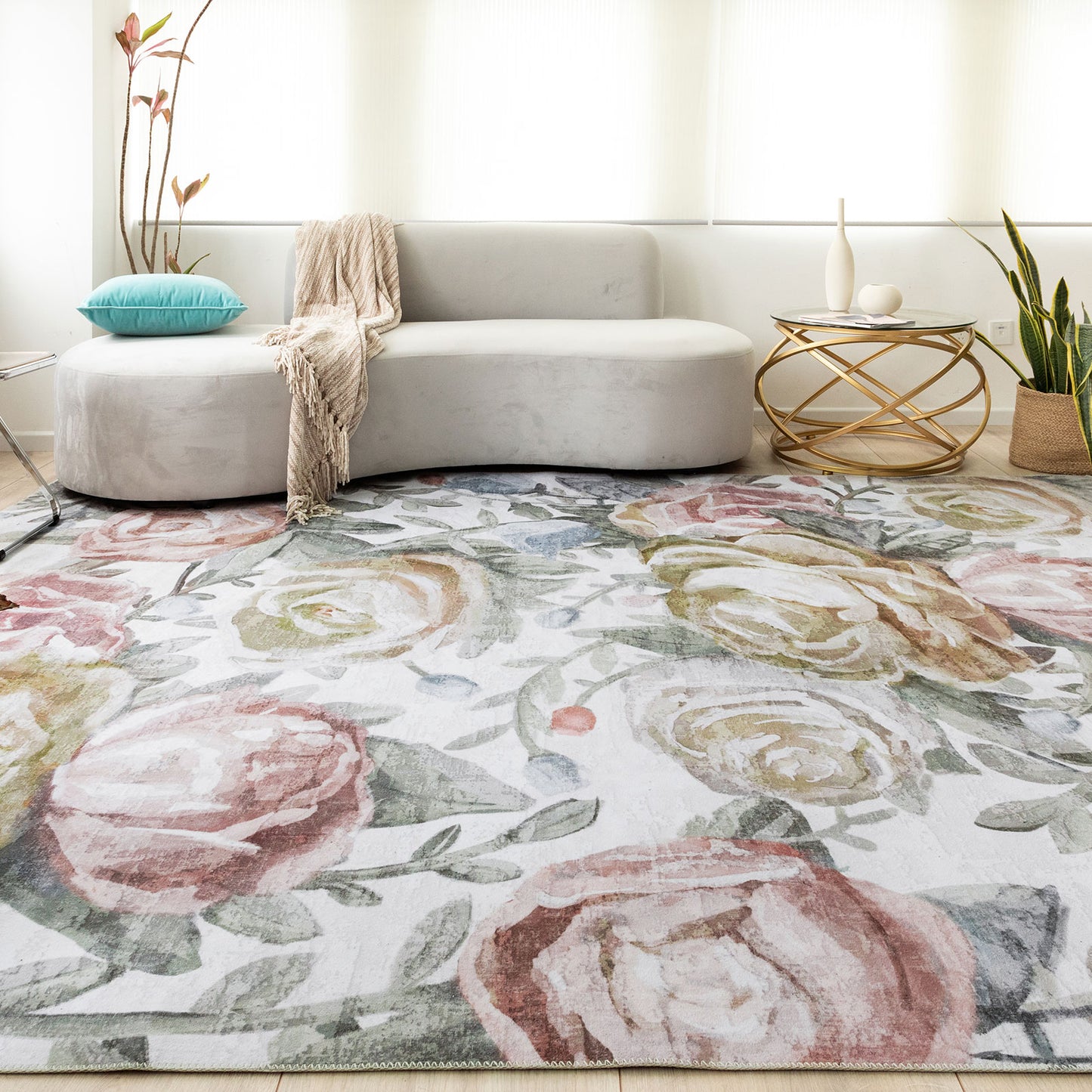 Machine Washable Rug - Rose Garden
