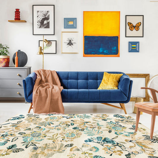 Machine Washable Rug - Retro Flora