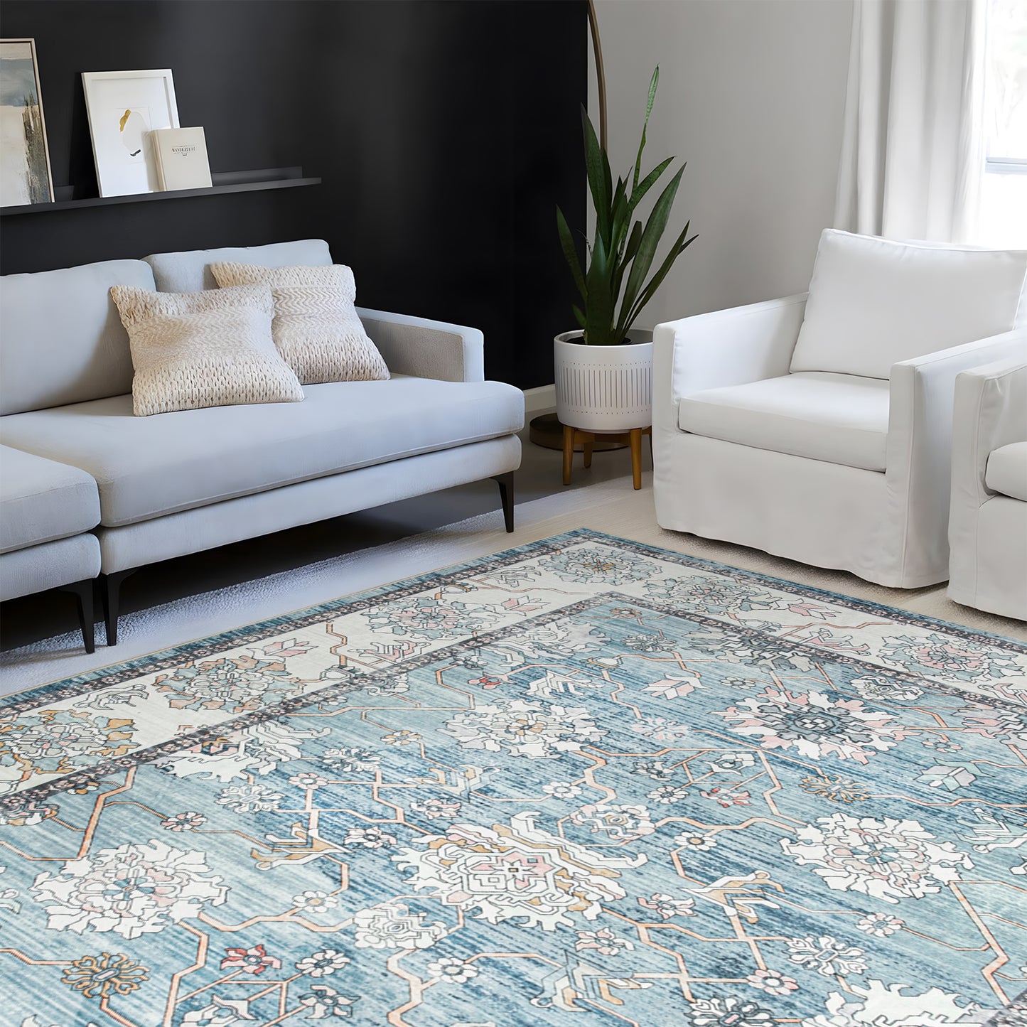 Machine Washable Rug - Isla Sky