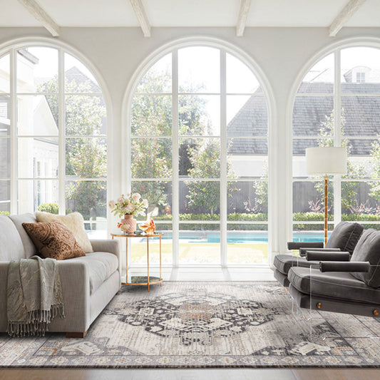 Machine Washable Rug - Soft Brown & Grey