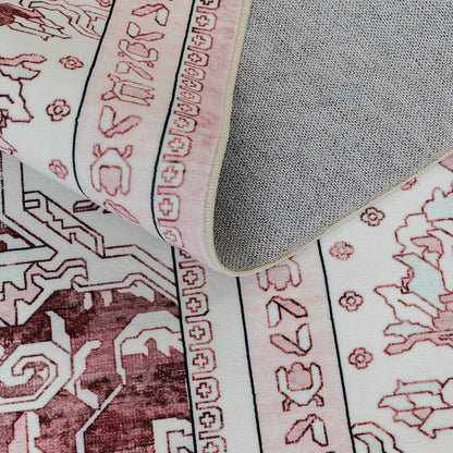 Machine Washable Rug - Pastel Pink
