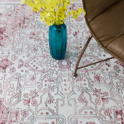 Machine Washable Rug - Pastel Pink