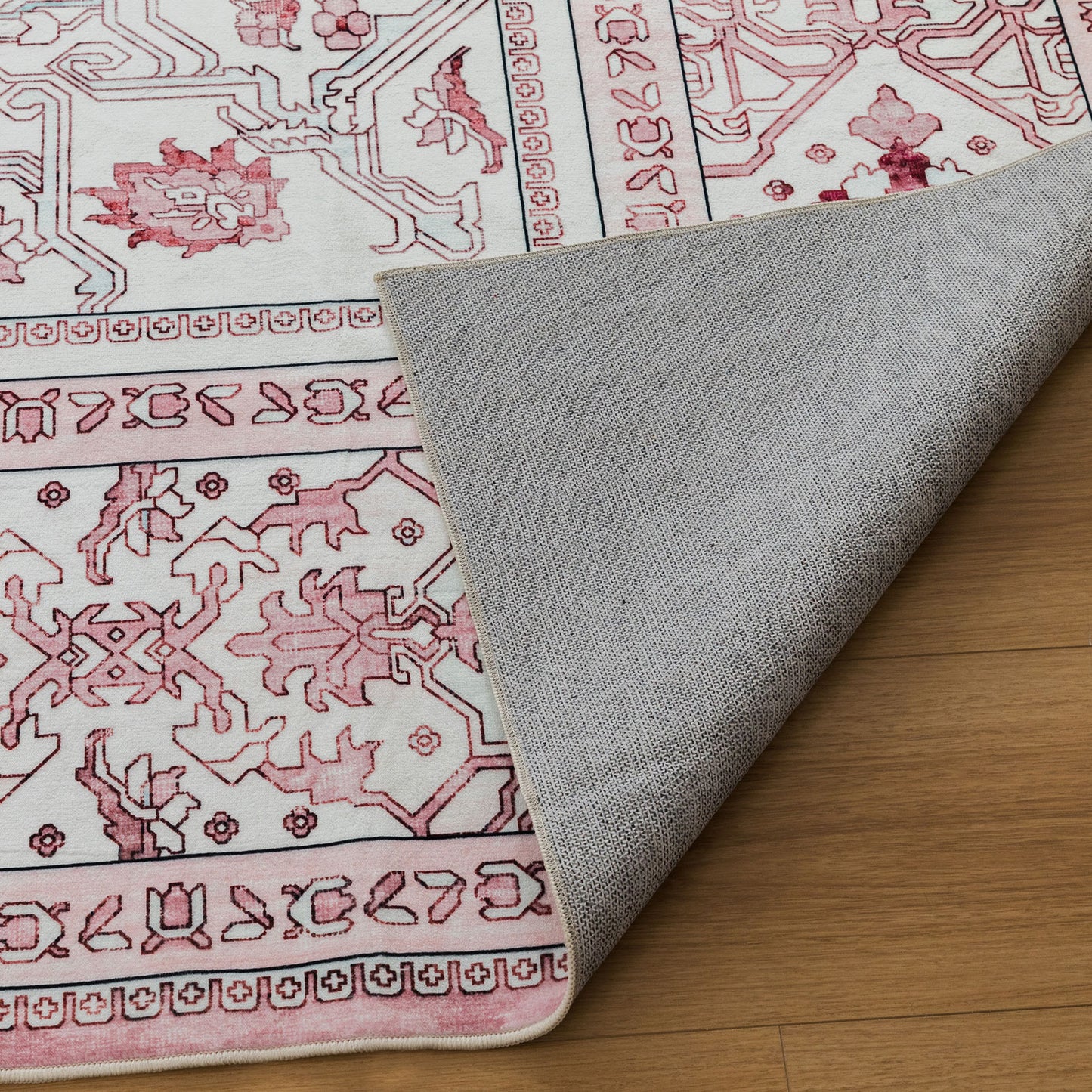 Machine Washable Rug - Pastel Pink