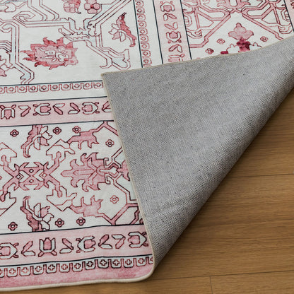 Machine Washable Rug - Pastel Pink