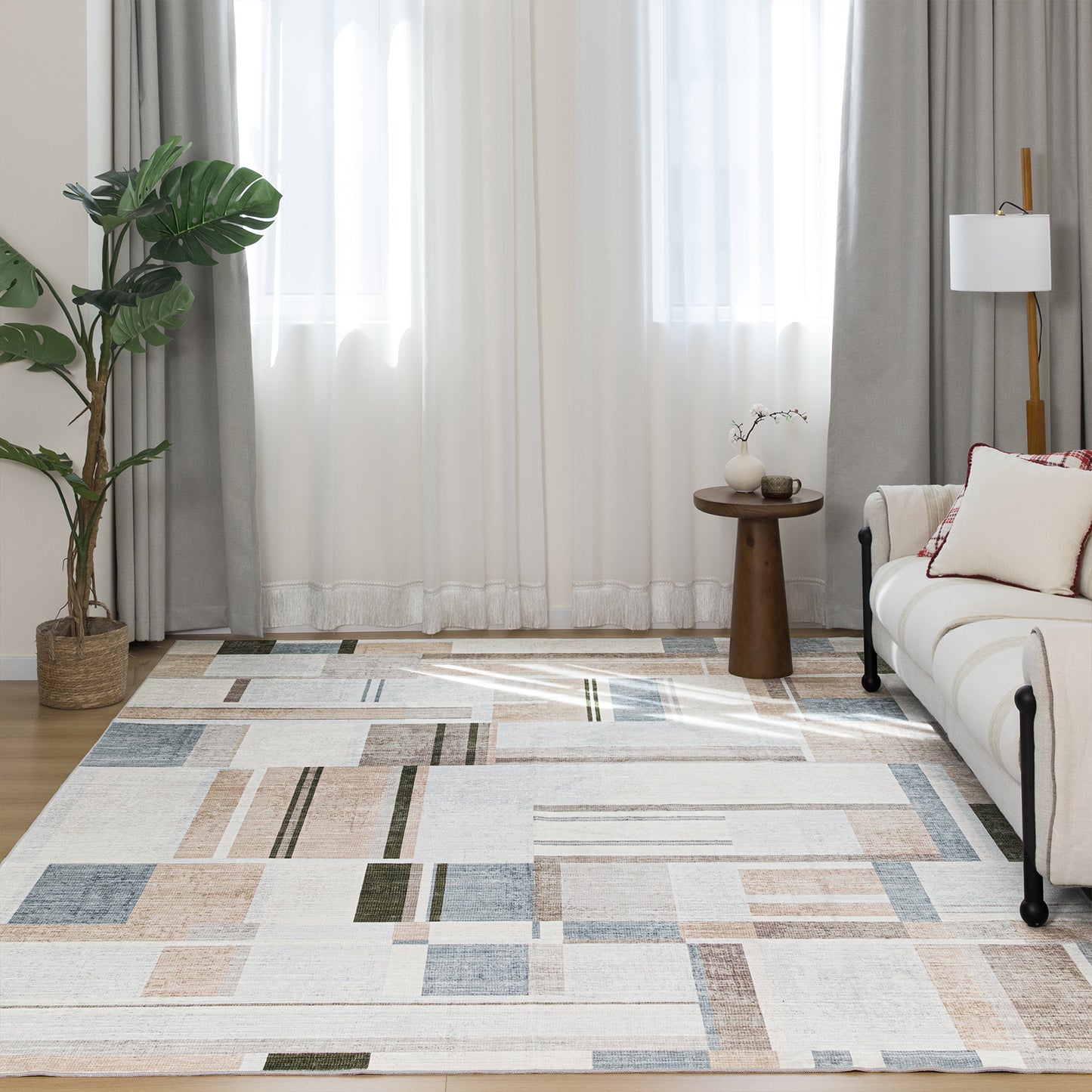Machine Washable Rug - Abstract Terra