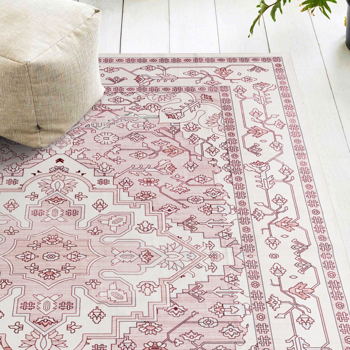 Machine Washable Rug - Blush Pink