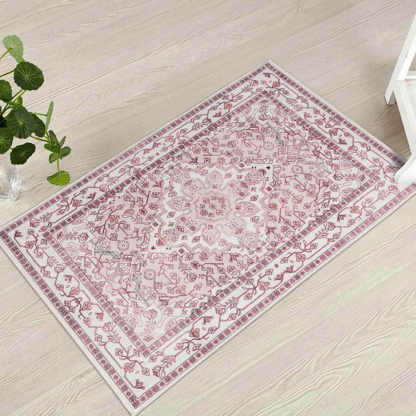 Machine Washable Rug - Blush Pink