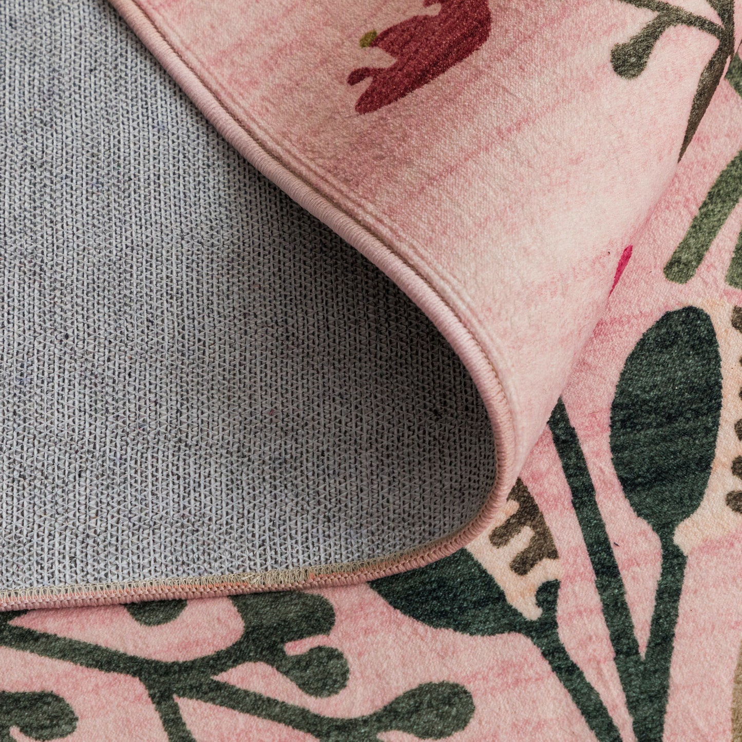 Machine Washable Rug - Pink Flora
