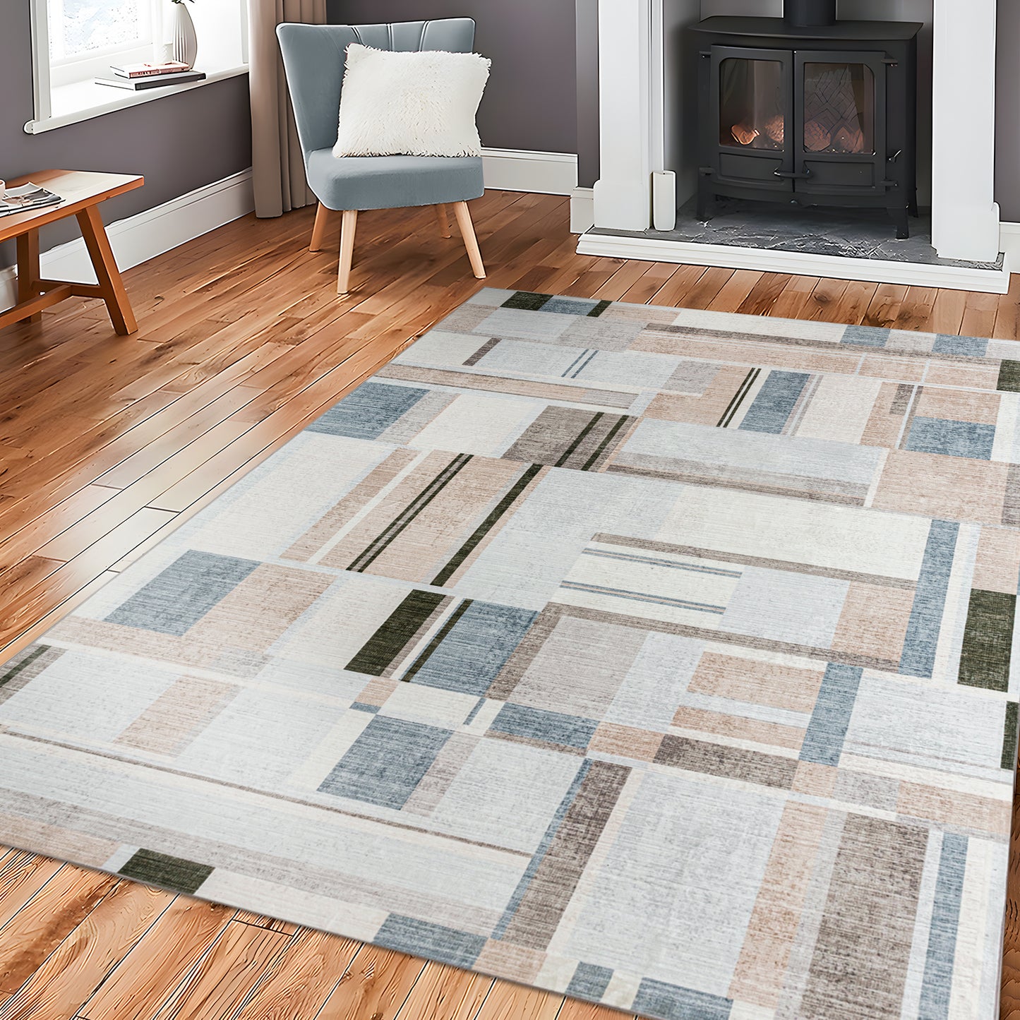 Machine Washable Rug - Abstract Terra