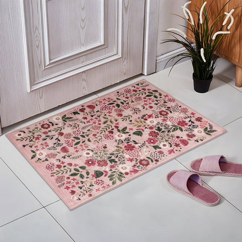 Machine Washable Rug - Pink Flora