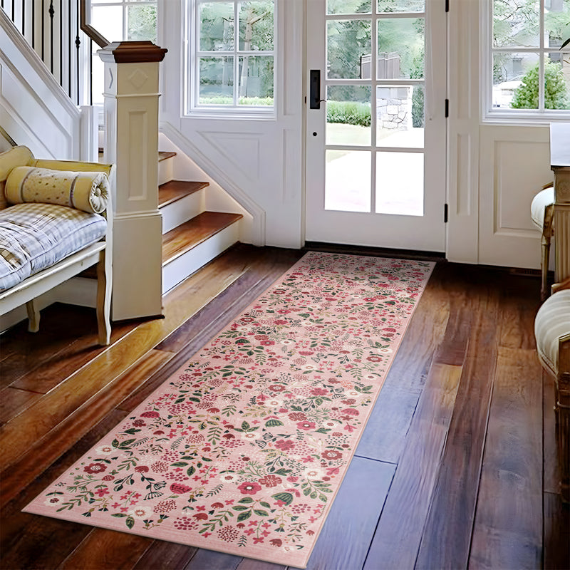 Machine Washable Rug - Pink Flora