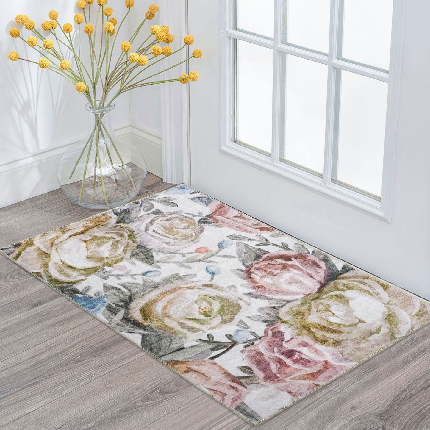 Machine Washable Rug - Rose Garden