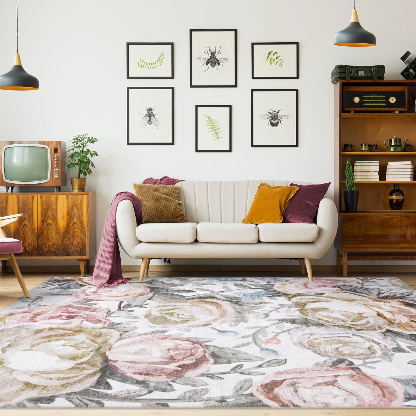 Machine Washable Rug - Rose Garden