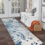Machine Washable Rug - Blue Ripples