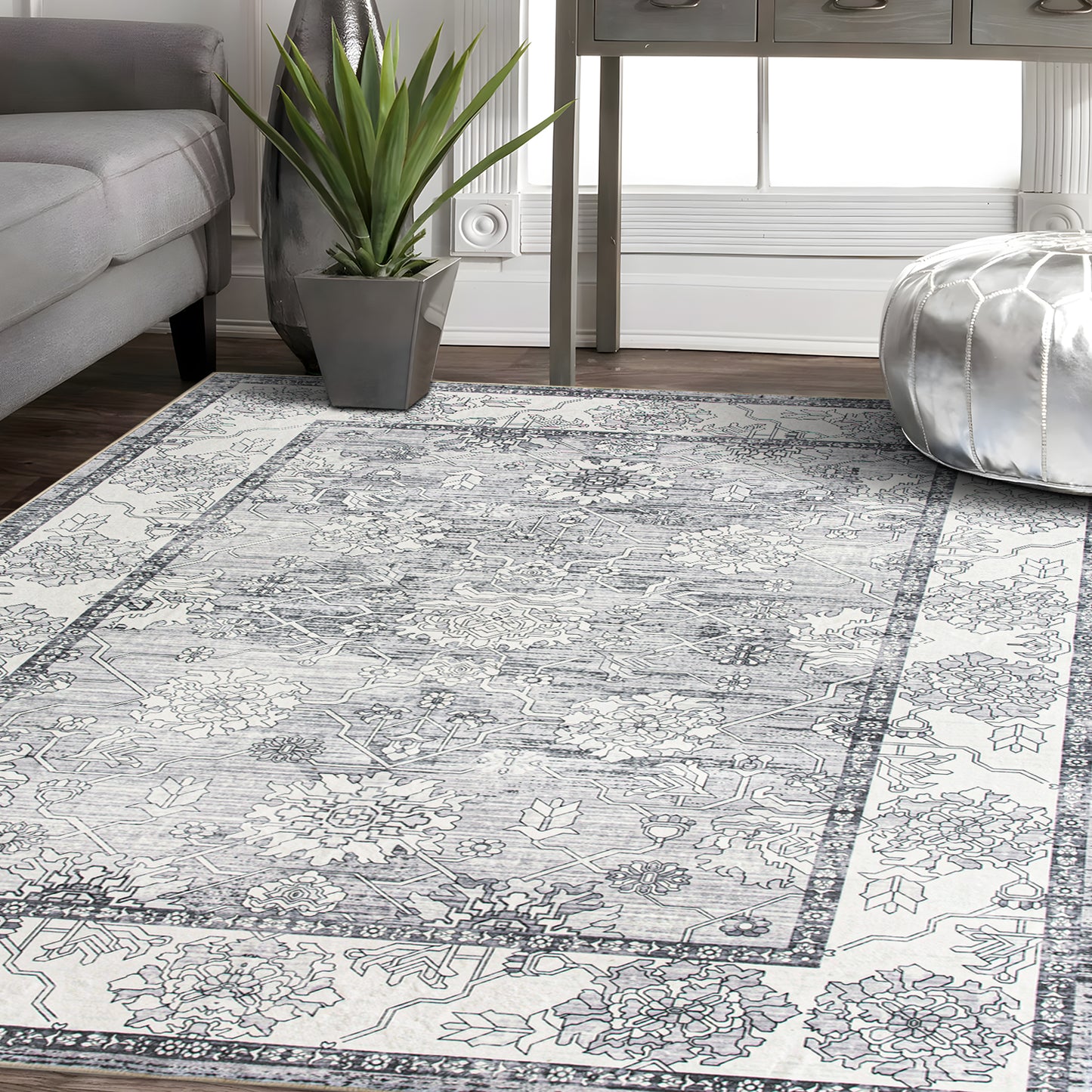 Machine Washable Rug - Isla Grey