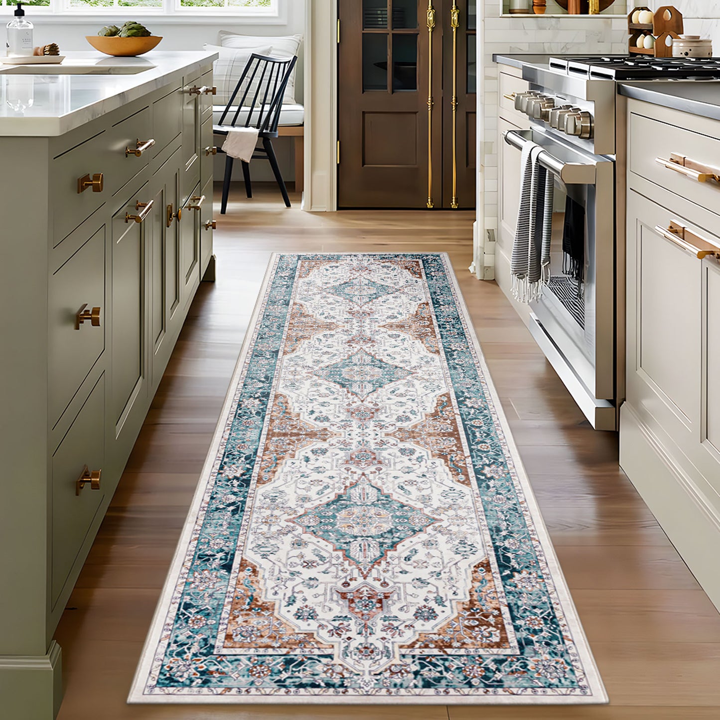 Machine Washable Rug - Hertiage Teal