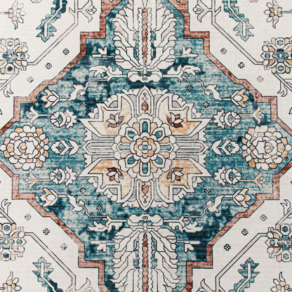 Machine Washable Rug - Hertiage Teal