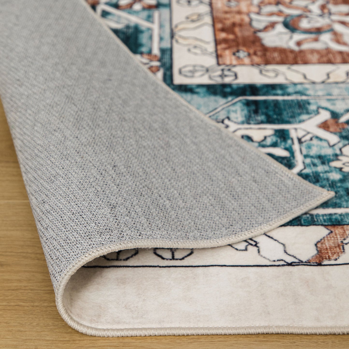Machine Washable Rug - Hertiage Teal
