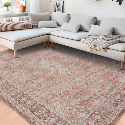 Machine Washable Rug - Terracotta
