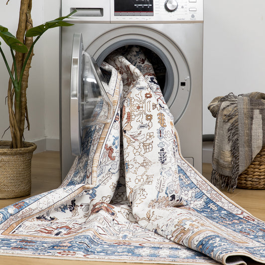 Machine Washable Rug - Rustic Oak & Sky