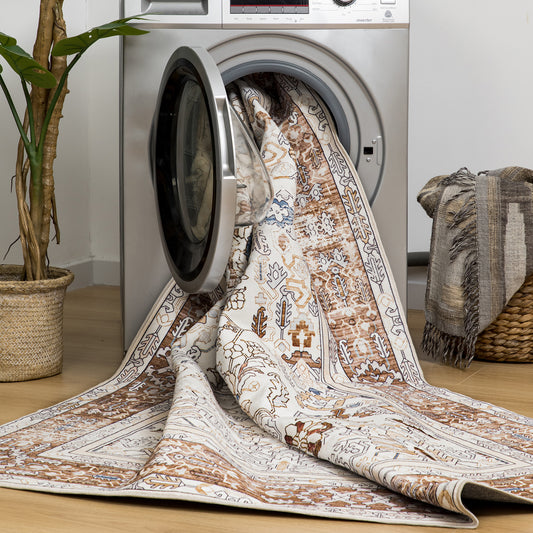 Machine Washable Rug - Rustic Oak
