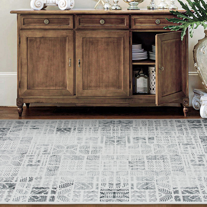 Machine Washable Rug - Geometric Ivory