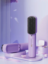 Rechargeable Cordless Hair Straightener Brush