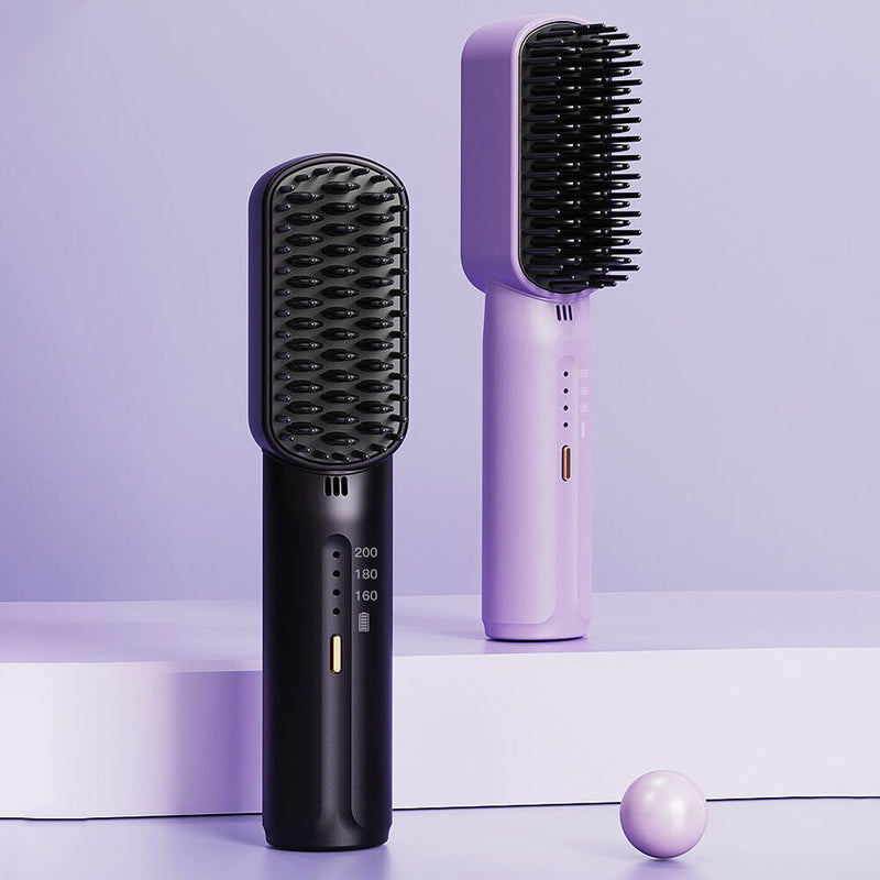 Rechargeable Cordless Hair Straightener Brush